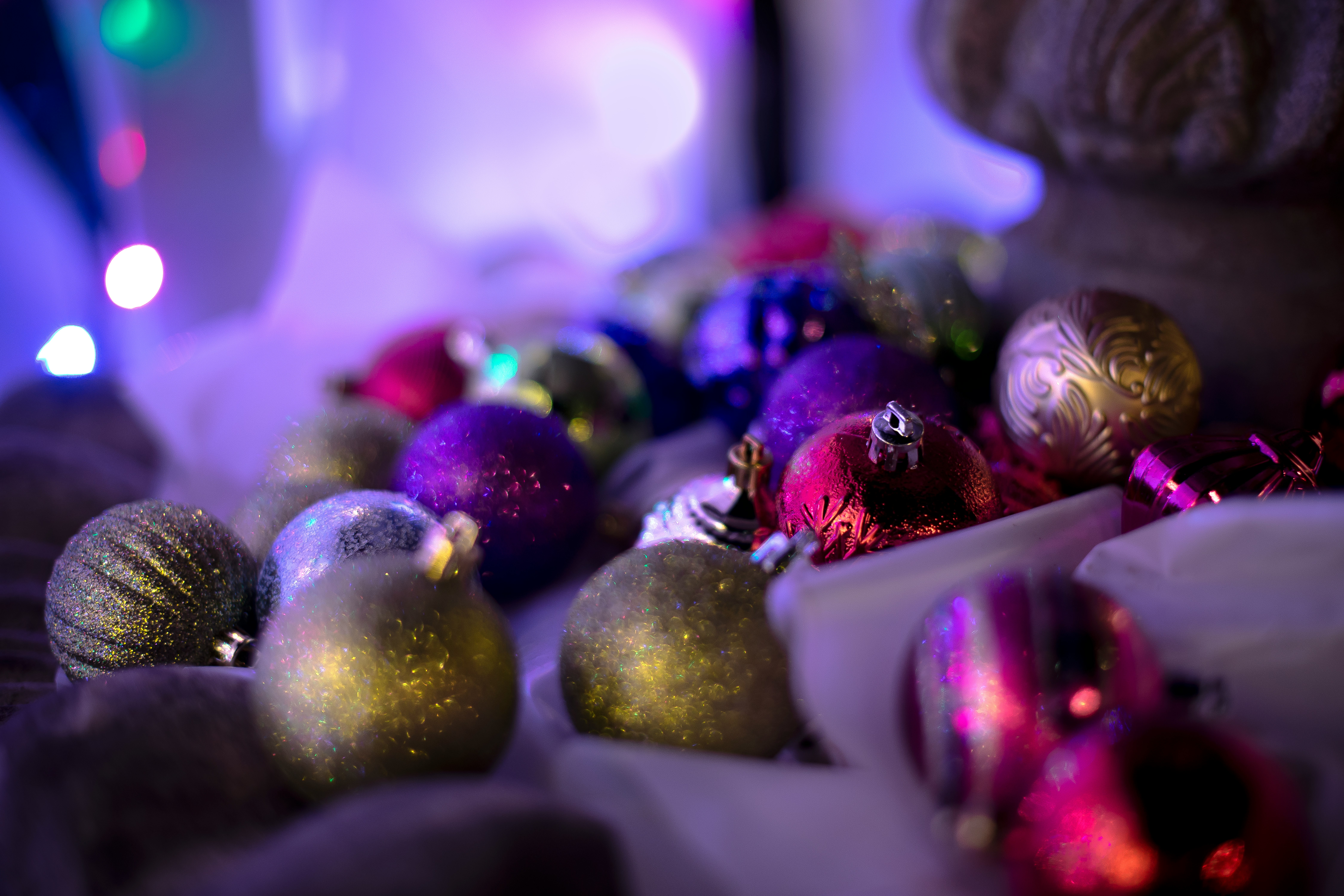assorted Christmas baubles